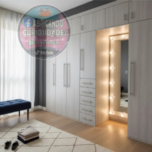 Closet de marco Oslo 3.5m X 2.40m más espejo Hollywood de cuerpo completo