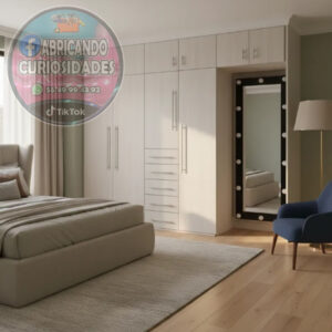 Closet modular Oslo 3m X 2.40m más espejo Hollywood de cuerpo completo